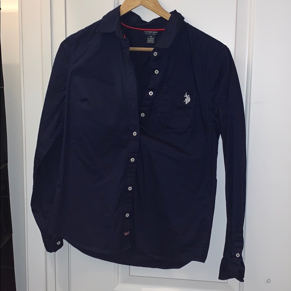 navy blue us polo assn. button down